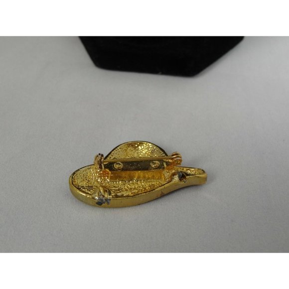 Red Hat Vintage Fashion Jewelry Pin Brooch Flower - Picture 3 of 4